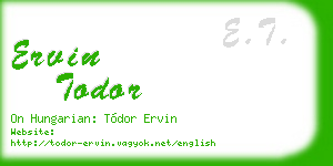 ervin todor business card